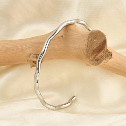 Нержавеющая Сталь Цвет Не тускнеющие 304 браслеты-манжеты из нержавеющей стали, цвет нержавеющей стали, внутренний диаметр: 2x2-1/4 дюйм (5x5.8 см)