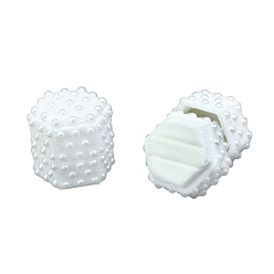 Белый Бархатные коробки для хранения колец, с имитацией жемчуга, шестиугольный, белые, 5x5x5.5 см