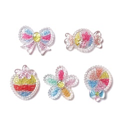 Mixed Color Resin Cabochons, Mixed Shape, Colorful, 17~22x21.5~24x4~5mm