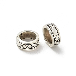 Античное Серебро Сплавочные овальные бусины тибетского стиля , без кадмия и без свинца, круглые, античное серебро, 8.5x3.5 мм, отверстие : 6 мм, Около 2222 шт / 1000 г