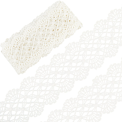 Белый 3 ярдов молочно-шелковой ленты, водорастворимое кружево, аксессуары для одежды, белые, 2-5/8 дюйм (66 мм)