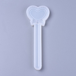 White Ruler with Scale Silicone Molds, Resin Casting Molds, For UV Resin, Epoxy Resin Jewelry Making, Heart, White, 14.5x5.1x1cm