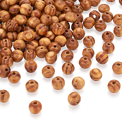 Цвет Древесины Природных шарики древесины, без свинца, круглые, деревесиные, 8 мм, отверстия: 2.5 мм, 200 шт / коробка