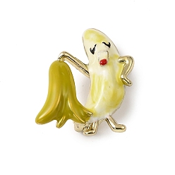 Банан Брошь с эмалью из золотого сплава, изысканная булавка на лацкан для женщин и мужчин, фрукты, банан, 26x22.5 мм