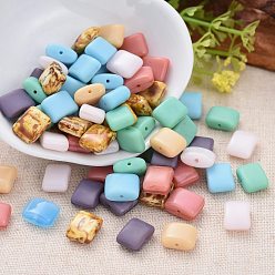 (52) Непрозрачная лаванда Чешские Бусины, прямоугольные, разноцветные, 11x8x5~5.5 мм, отверстие : 0.9 мм, о 117 шт. ~ 123 шт. / сумка