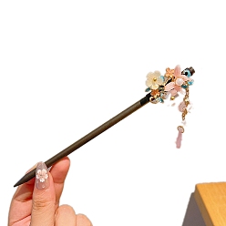 Легкий Лосось Стеклянные палочки для волос, аксессуары для волос для женщин и девочек, цветок, светлый померанцевый, 180 мм