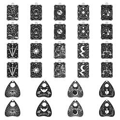 Платина 28 шт. эмалевые подвески из сплава Таро, разнообразные, платина, 25~27.5x18~21x1.5 мм, отверстие : 1.5 мм