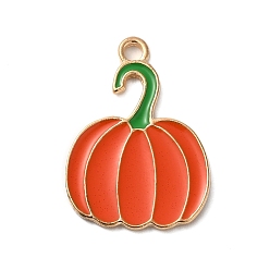 Тыква Подвески из эмали из сплава золотого тона на День Благодарения, тыква, 23x16.5x1.5 мм, отверстие : 2 мм