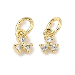 Настоящее золото 18K Латунные микро проложить кубического циркония подвески, , стойки покрытие, долговечный, без свинца и без кадмия, реальный 18 k позолоченный, 6x5x2 мм, Перейти кольцо: 5x1 мм, внутренний диаметр: 3 мм