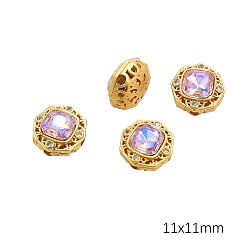 Octagon Подвески кошачий глаз, с латунной фурнитурой , матовый золотой цвет, восьмиугольник, 11 мм