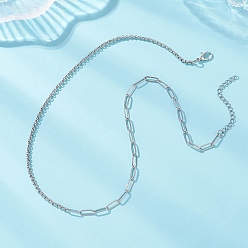 Нержавеющая Сталь Цвет 304 ожерелья-цепочки Rolo из нержавеющей стали со скрепками, не тускнеет, цвет нержавеющей стали, 17.72 дюйм (45 см)