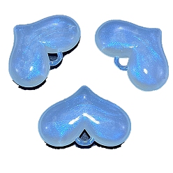 Светло-Синий 94шт акриловые подвески, с блеском порошок, сердце, голубой, 37 мм