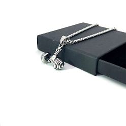 Нержавеющая Сталь Цвет Подвеска в виде гантели из титановой стали для мужчин, украшение для фитнес-штанги.