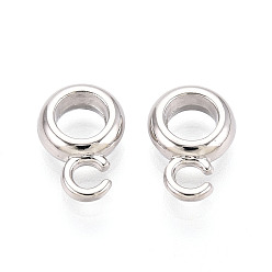 Платина Поручни из сплава для покрытия стойки, петля под залог, крупные бусины под залог, круглые, без свинца, без никеля и без кадмия, платина, 13x9x3 мм, отверстие : 2.5 мм, внутренний диаметр: 4.5 мм