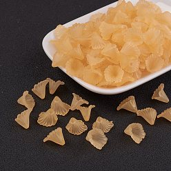 Персиковый Слойка Прозрачные акриловые бусины, матовые, цветок, окрашенные, розовые, 12x12x1.8 мм, Отверстие : 1.5 мм , около 1900 шт / 500 г