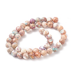 Plum Natural Imperial Jasper Beads Strands, Dyed, Round, Plum, 8.5mm, Hole: 1mm, about 48pcs/strand, 15.35 inch(39cm)