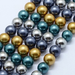 (52) Непрозрачная лаванда Оболочки жемчужина бисер нитей, круглые, разноцветные, 8 мм, отверстие : 1 мм, около 50 шт / нитка, 15.7 дюйм