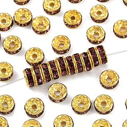 Свет Аметист Латунь марки А горный хрусталь Spacer бисер, с золотым покрытием, рондель, без никеля , светлый аметист, 8x3.8 мм, отверстие : 1.5 мм