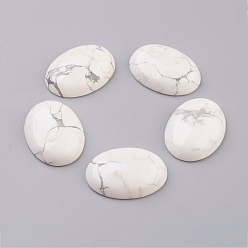 Howlite Natural Howlite Flat Back Cabochons, Oval, 30x22x7~8mm