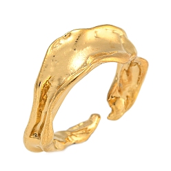 Настоящее золото 18K 304 открытые кольца-манжеты из нержавеющей стали для женщин, реальный 18 k позолоченный, 8 мм, регулируемый