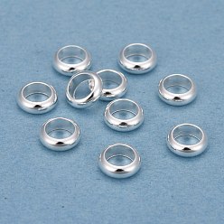 Серебро 201 из нержавеющей стали разделительные бусины, кольцо, серебряные, 6x2 мм, отверстие : 4 мм