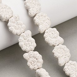 Белый Бусы из натуральной лавы, окрашенные, спиральная оболочка, белые, 16~17x13x6.5 мм, отверстие : 1.2 мм, около 26 шт / нитка, 16.34~16.54'' (41.5~42 см)