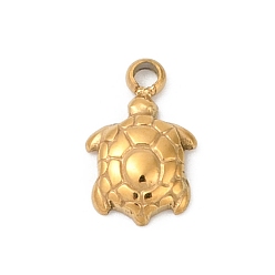 Turtle 304 подвески из нержавеющей стали, ионное покрытие (ip), реальное золото 14 тыс., амулеты с морскими животными, черепаха, 10.5x6.5x2 мм, отверстие : 1.4 мм
