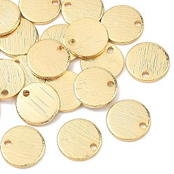 Настоящее золото 18K Латунные подвески, плоские круглые прелести, без никеля , штамповка пустой метки, реальный 18 k позолоченный, 10x10x1 мм, отверстие : 1.4 мм