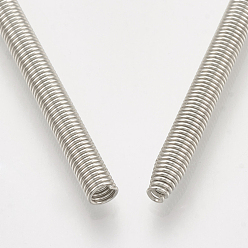 Platinum Round Iron French Wire, Gimp Wire, for Bracelet Jewelry Making, Platinum, 7-1/4 inch~7-3/8 inch(18.3~18.6cm), 3mm