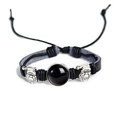 Obsidian Natürlichen Obsidian Armbänder, Weihnachtsmann, 7-1/8 Zoll (18 cm)