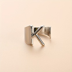 Letter K 304 из нержавеющей стали манжеты кольца, цвет нержавеющей стали, Письмо K, 16 мм, внутренний диаметр: 18 мм