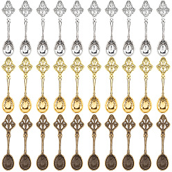 Mixed Color Tibetan Style Alloy Big Pendants, Kitchen Utensil Pendants, Spoon, Mixed Color, 59x15x4mm, 30pcs/set