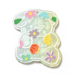 Медведь Печатные подвески из непрозрачного акрила, медведь, 40.5x32x2.5 мм, отверстие : 1.5 мм