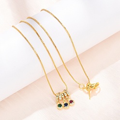 Teardrop Латунный подвес с разноцветными кубическими цирконами, регулируемые подвески-слайдеры, реальный 18 k позолоченный, стойки покрытие, долговечный, без кадмия и без свинца, слеза, 19.17 дюйм (48.7 см)