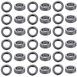 Черный 60шт. немагнитные синтетические гематитовые бусины, класс АА, пончик, чёрные, 12x4 мм, отверстие : 1 мм