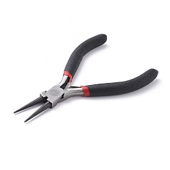 Gunmetal 5 inch Polishing Carbon Steel Jewelry Pliers, Round Nose Pliers, for Jewelry Making Supplies, Black, Gunmetal, about 12.5cm long