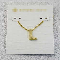 Letter L Латунные инициальные подвески-ожерелья для женщин, золотые, Письмо L, 15.75 дюйм (40 см)