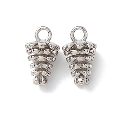 Платина Латунные подвески, подвески в виде сосновых шишек, долговечный, платина, 12x7 мм, отверстие : 1.6 мм