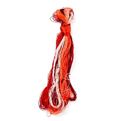 FireBrick Real Silk Embroidery Threads, Friendship Bracelets String, 8 Colors, Gradient color, FireBrick, 1mm, 20m/bundle, 8 bundles/set