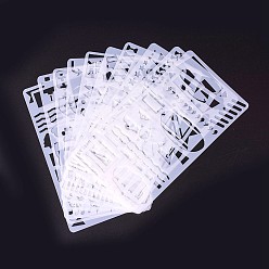 White Kids Cartoon Plastic Hollow Drawing Stencil, Reusable Drawing Template For Kids DIY Scrapbooking, School Projects, White, 17.6x9.6x0.03cm, about 10pcs/set