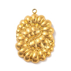 Настоящее золото 18K Ионное покрытие (ip) 304 подвески из нержавеющей стали, овальные амулеты, реальный 18 k позолоченный, 33.5x23x3.5 мм, отверстие : 2 мм