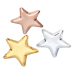 Mixed Color Stainless Steel Tray, Storage Tray, Fruit Trays Cosmetics Jewelry Organizer, Star, Mixed Color, 12.8x13x0.8cm, 3pcs/set