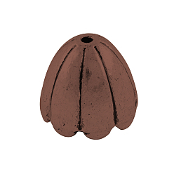 Красная Медь Тибетский сплав стиля мульти-лепесток крышки шарика,, без кадмия, без никеля и без свинца, Красная медь, 17.5x16 мм, отверстия: 2 мм, Внутренний диаметр: 13 мм, о 125 шт / 1000 г