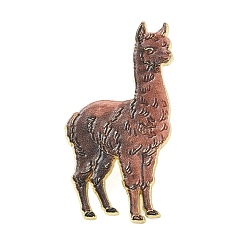 Saddle Brown Alloy Lapel Pin Backs for Backpack Clothes, Alpaca, Golden, Saddle Brown, 35.5x19mm