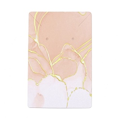 Персиковый Слойка Карточки для демонстрации ювелирных изделий из картона и бумаги горячего тиснения, для подвешивания серьги и ожерелья, прямоугольные, розовые, 9x6x0.04 см, отверстие : 1.6 мм