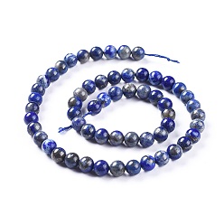 Lapis Lazuli Natural Lapis Lazuli Beads Strands, Round, 6mm, Hole: 1mm, about 58pcs/strand, 15.28 inch(38.8cm)