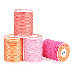 Mixed Color 4 Rolls 4 Colors Round Waxed Polyester Cord, Taiwan Waxed Cord, Twisted Cord, Mixed Color, 1mm, about 12.02 yards(11m)/roll, 1 roll/color