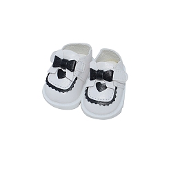 Белый Кукольные туфли из искусственной кожи с бантом в форме сердца, аксессуары для кукол bjd для девочек, белые, 55x33x28 мм