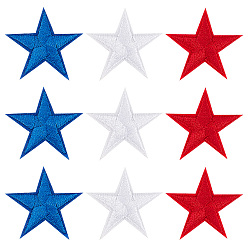 (52) Непрозрачная лаванда 90 шт 3 цвета компьютеризированная вышивка ткань утюг / пришивание заплат, аппликация diy костюм аксессуар, звезда, на день независимости, разноцветные, 3x3 см, 30 шт / цвет