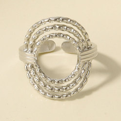 Нержавеющая Сталь Цвет 304 открытые кольца-манжеты из нержавеющей стали для женщин, овальные, цвет нержавеющей стали, 21 мм, внутренний диаметр: 17 мм